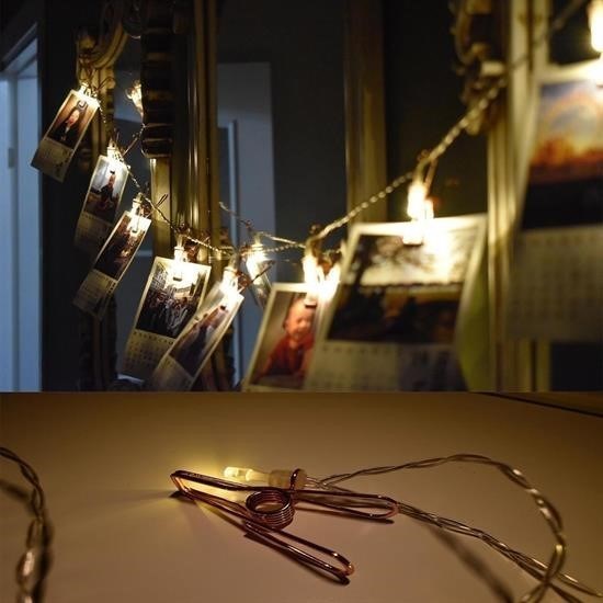shop® Bakır Renkli Led Işıklı Fotoğraf Asma Işık Süsleme Mandalları