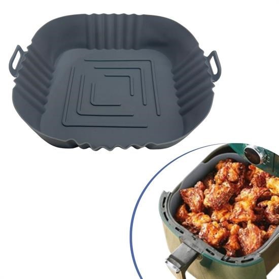 shop® Renkli Isıya Dayanıklı Yıkanılabilir Silikon Fırın  Airfryer Kare Model Pişirme Matı 20 cm  