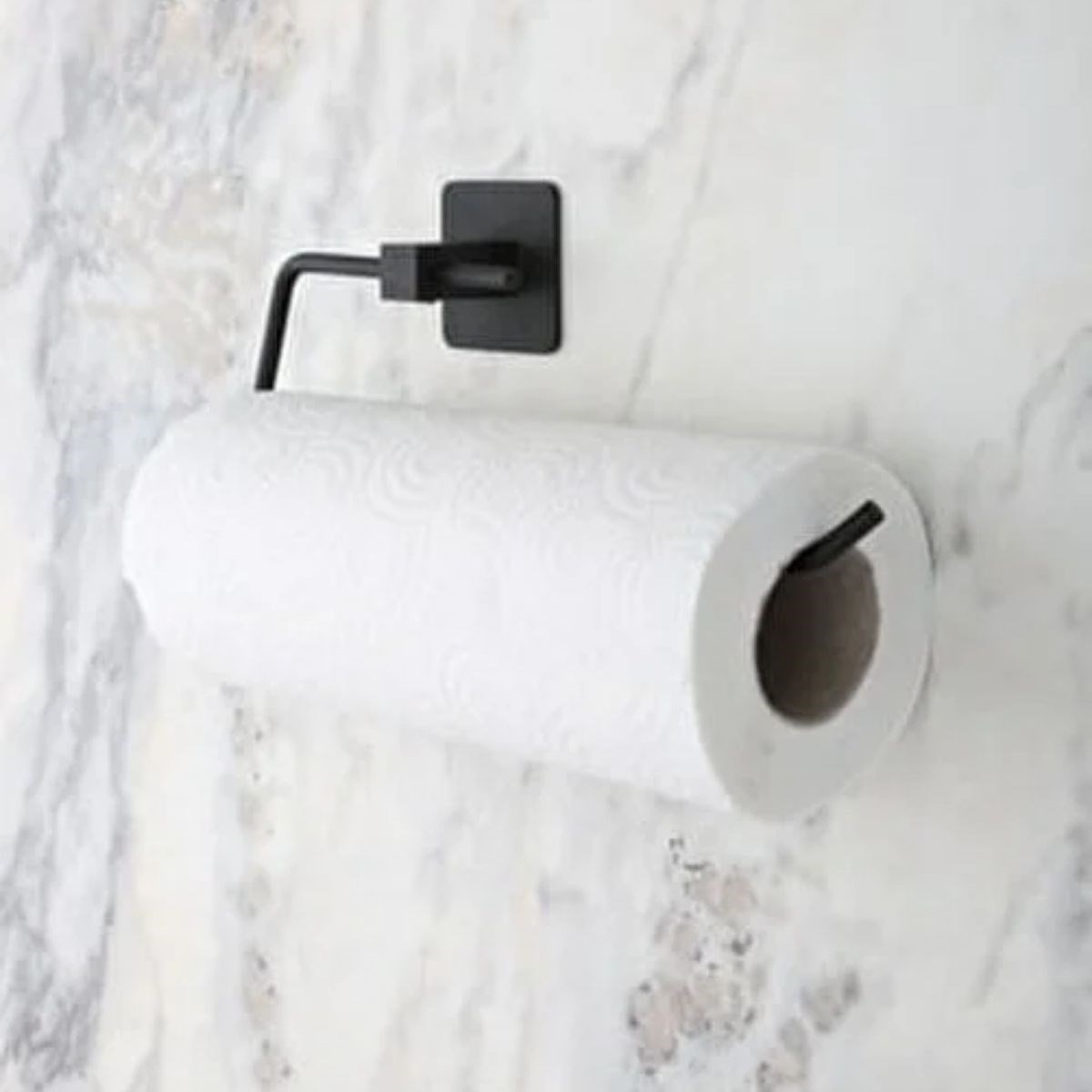  shop® Kendiliğinden Yapışkanlı Siyah Paslanmaz Metal Rulo Havluluk Aparat