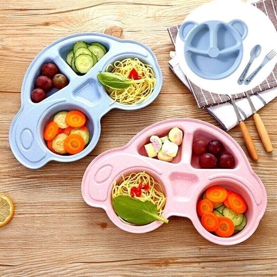 shop® Bebekler İçin Araba Şeklinde Sevimli Mama Tabağı Çocuk Tabldot