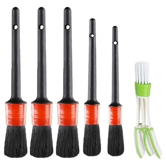 shop® Yumuşak Kıllı İç Ve Dış Temizlik İçin 5+1 Detaylı Araç Oto Temizlik Bakım Fırça Seti