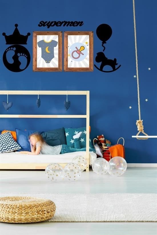 shop® DECO103 Supermen Dekoratif Duvar Süsü Tablo Aksesuar Ahşap Tasarım Hediye Pano Sticker Seti