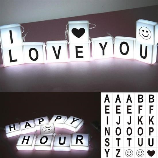 shop® 10lu Lightbox Işıklı Harf Mesaj Panosu Dekoratif  Harf Işık Zinciri