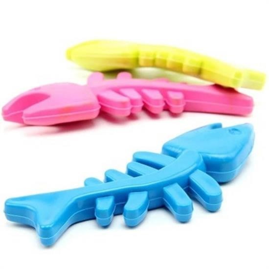 shop® Balık Kemiği İskelet Şekilli Renkli Plastik Kedi Oyuncağı