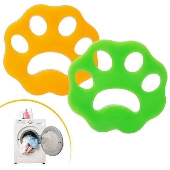  shop® 2 Adet Evcil Hayvanlar ve Çamaşır Makinesi İçin Pati Şekilli Renkli Tüy Temizleme Aparatı