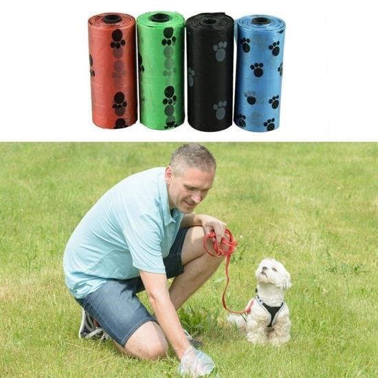 shop® 4lü Evcil Hayvanlar Için Pati Desenli Kedi Köpek Kaka Poşeti Torbası