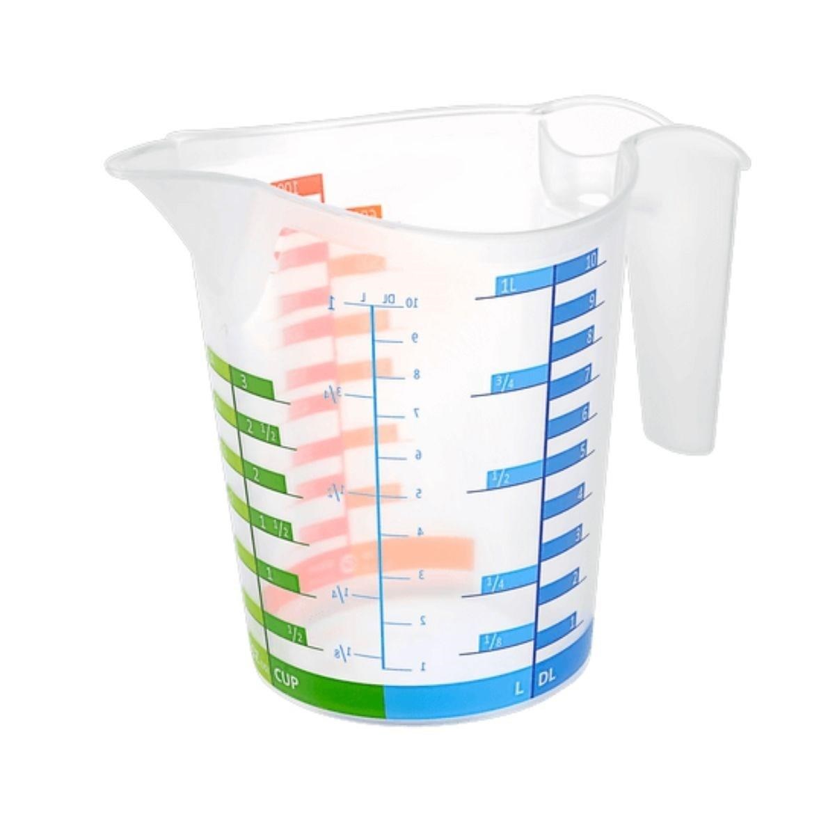 shop® 500 ml Renkli Dereceli Sert Plastik Mutfak Ölçü Kabı 