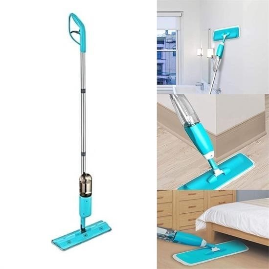 shop® Döner Başlıklı Spreyli Mop Parke Ahşap Fayans Temizleyici Su Hazneli Sihirli Paspas