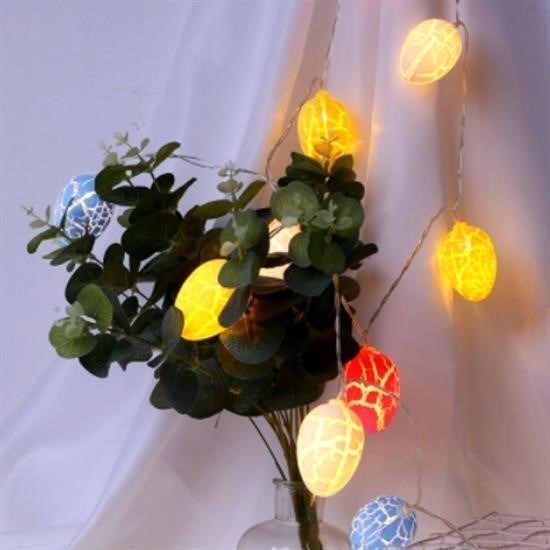 shop® 10lu Renkli Yumurta Şeklinde Dekoratif Dolama Led Aydınlatma