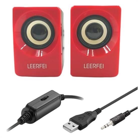 shop® N62 1+1 Multimedia USB ve Jacklı Mini Hoparlör Yüksek Stereo Ses Sistemi