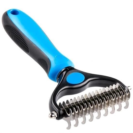 shop® Plastik Saplı Metal Kedi Köpek Bakım Kıtık Tüy Topak Açıcı Tarak
