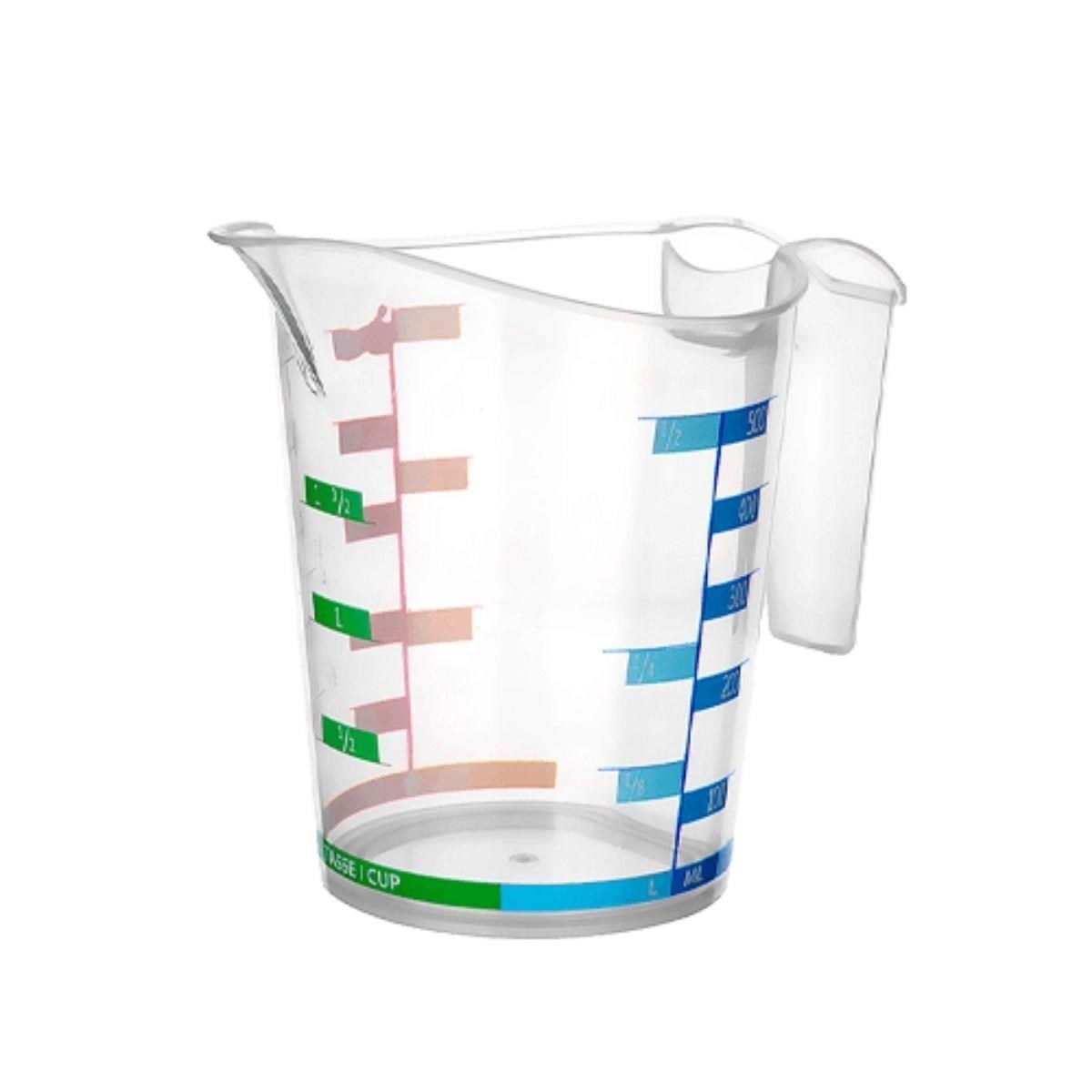 shop® 1000 ml Renkli Dereceli Sert Plastik Mutfak Ölçü Kabı