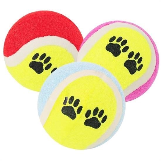shop®  3lü Renkli Desenli Tenis Topu Kedi Köpek Oyuncağı
