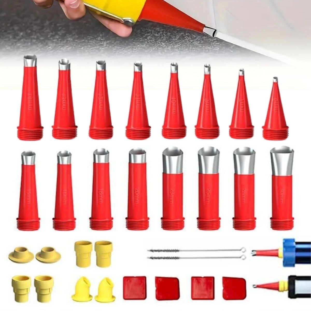 shop®30 Parça Silikon Kalafat Mastik Alet Seti Mastik Ucu