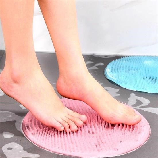 shop® Silikon Fırçalı Banyo Masaj Matı ve  Ayaklar için Topuk Masaj Paspası