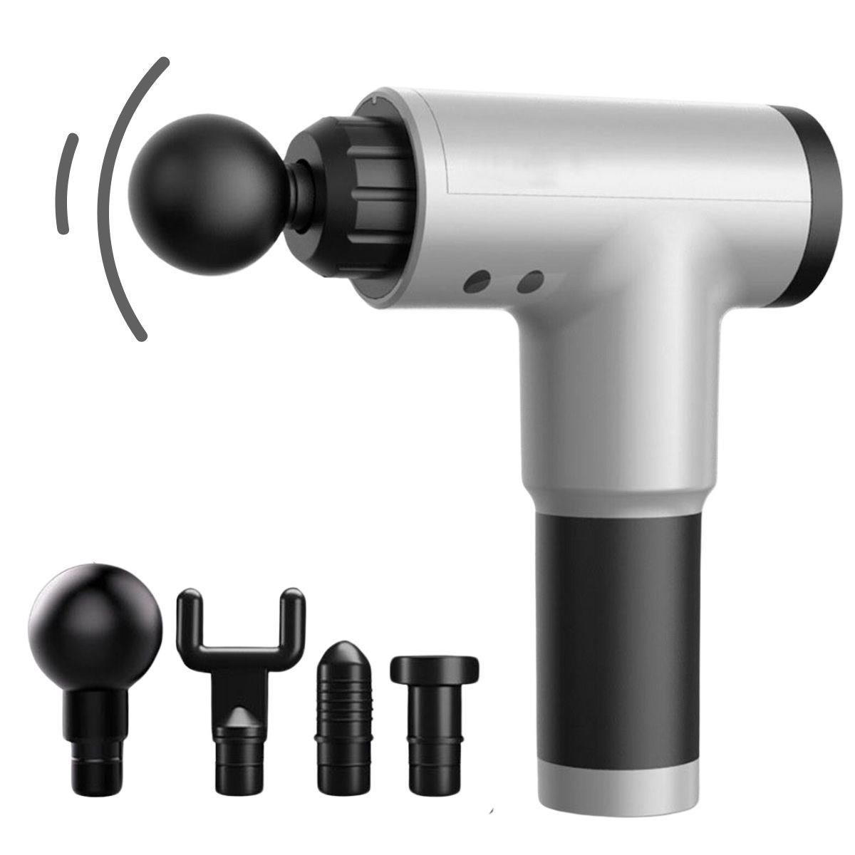 shop®  6 Farklı Seviyeli Titreşimli 4 Farklı Başlıklı Büyük Boy Masaj Tabancası