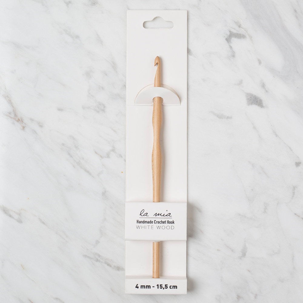 La Mia Whitewood 4 mm 15.5 cm Ahşap Yün Tığ