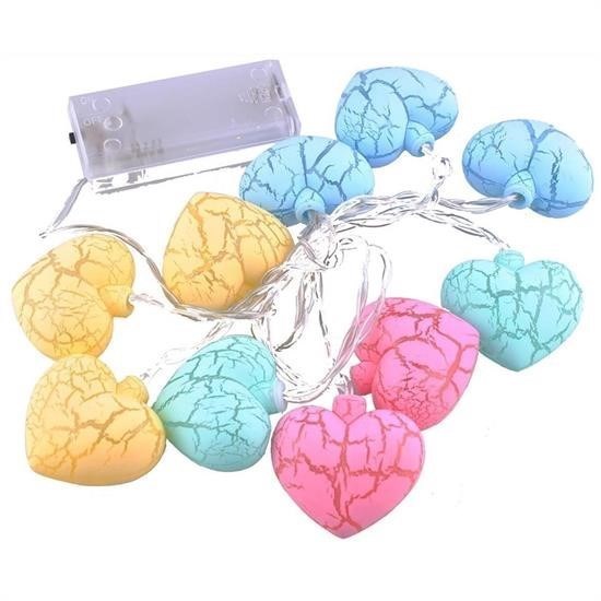 shop® 10lu Renkli Kalp Şeklinde Dekoratif Dolama Led Aydınlatması