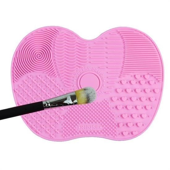 shop® Pratik Kolay Makyaj Fırçası Temizleme Matı Aparatı Aleti Küçük