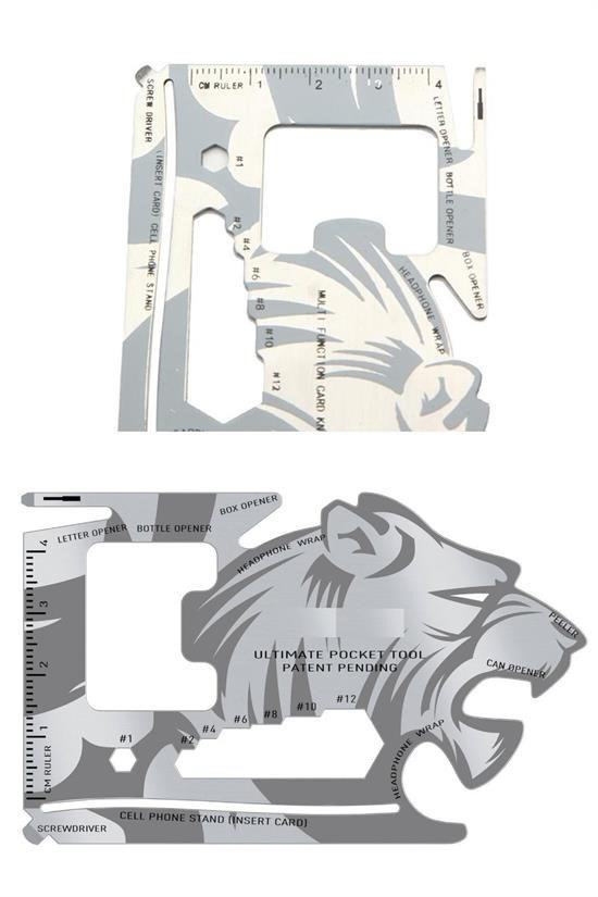 shop® 18 Fonksiyonlu Cüzdan İçi Aslan Tasarımlı Kart Acil Durum Kiti