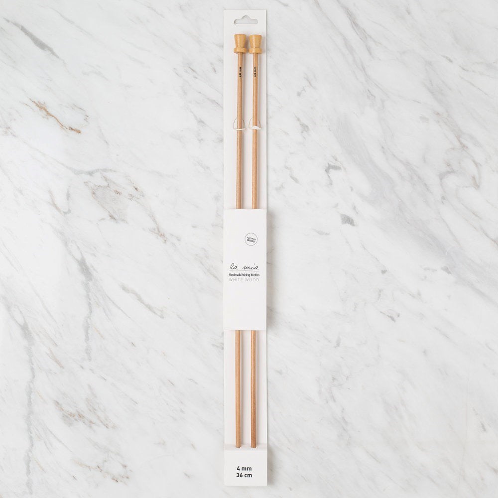 La Mia Whitewood 4 mm 36 cm Ahşap Örgü Şişi
