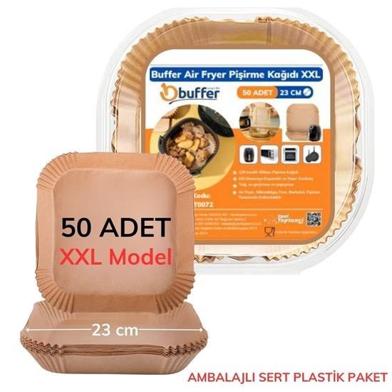 shop® 50 Adet Air Fryer Pişirme Kağıdı Tek Kullanımlık 23 Cm Kare Pişirme Kağıdı XXL
