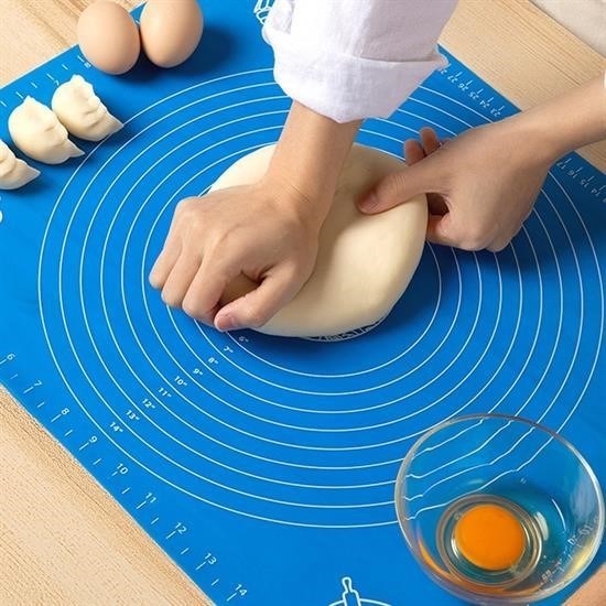 shop® 40*50 cm Silikon Ölçekli Kullanımı Kolay Hamur Açma Matı Ekmek Mantı Makarna Hamuru Yoğurma 