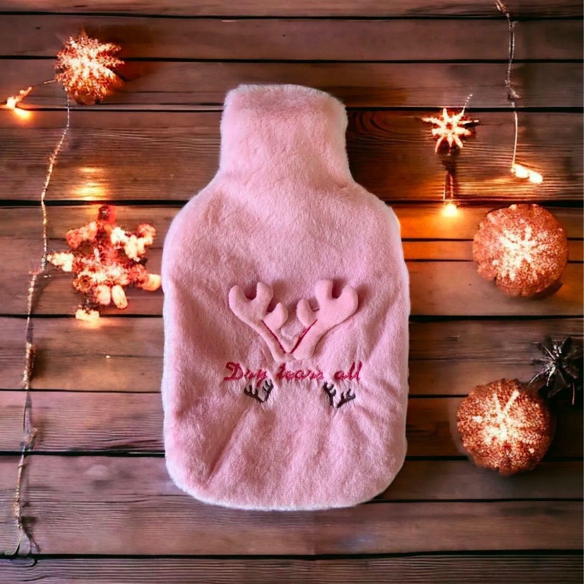 shop® 2 Litrelik Geyikli Model Peluş Kılıflı Sıcak Su Torbası