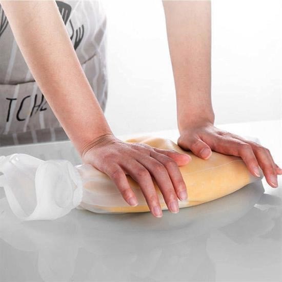 shop® Büyük  Hamur Torbası  Silikon Şeffaf Hamur Yoğurma Torbası Ekmek Makarna Mantı  Hamuru Kolay