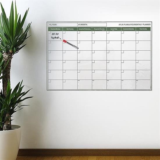 shop® Manyetik Yapışkanlı Bir Aylık Program Planlayıcı Takvim 85x56 cm