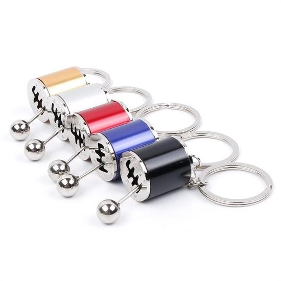 shop® Hareketli Araba Vites Anahtarlık Altı Hız Manuel Vites Dişli Shifter Topuzu Metal Anahtarlık