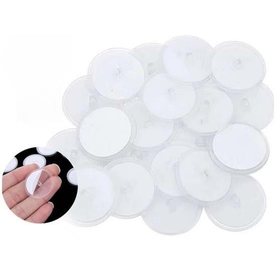 shop® 20 Adet Şeffaf Yuvarlak 3 Cm Çaplı Güçlü Disk Yapışkanlar