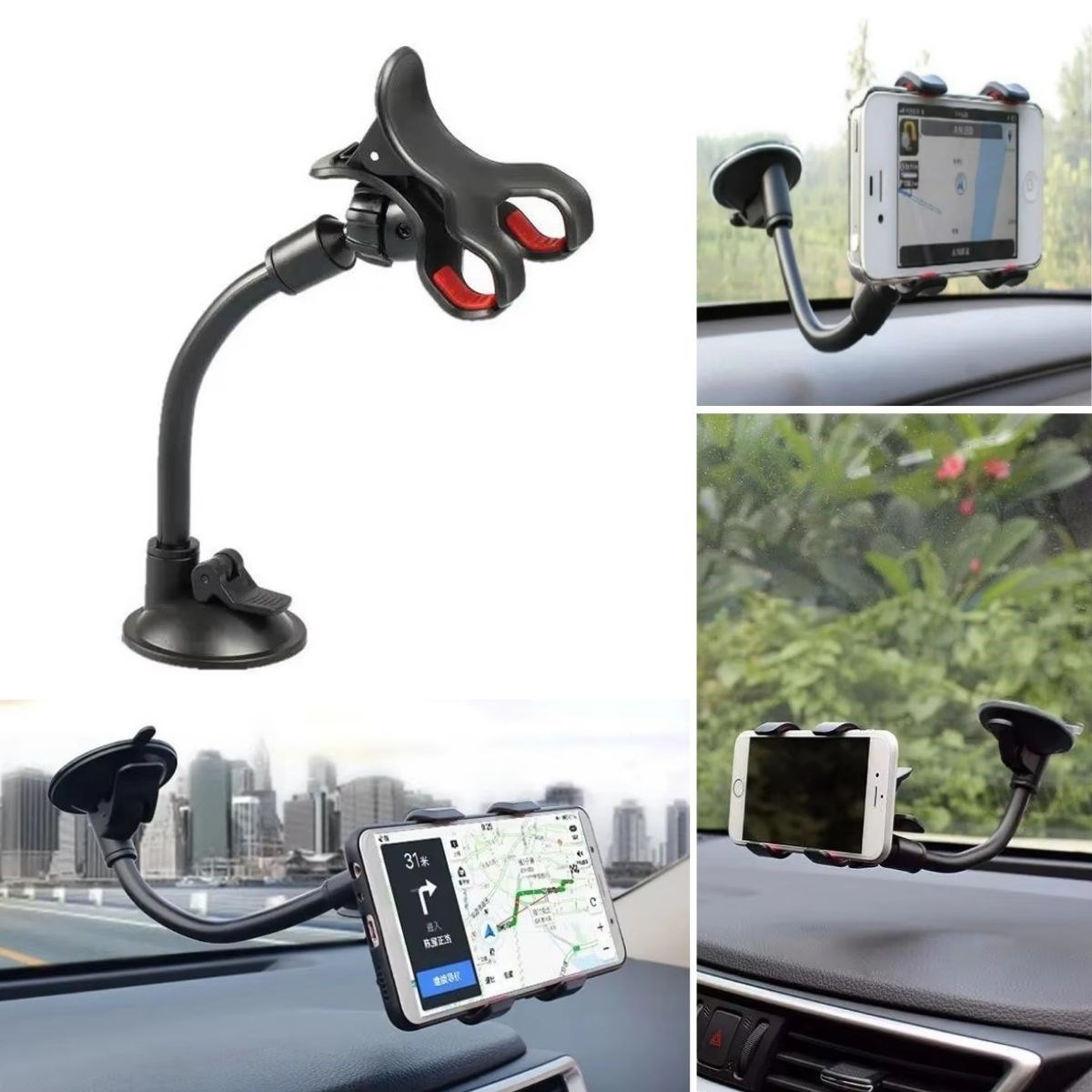  shop® Akrobat Cama Sabitlenen Güçlü Vakumlu 360 Derece Dönen Tüm Modellere Uyan Oto Telefon Tutucu