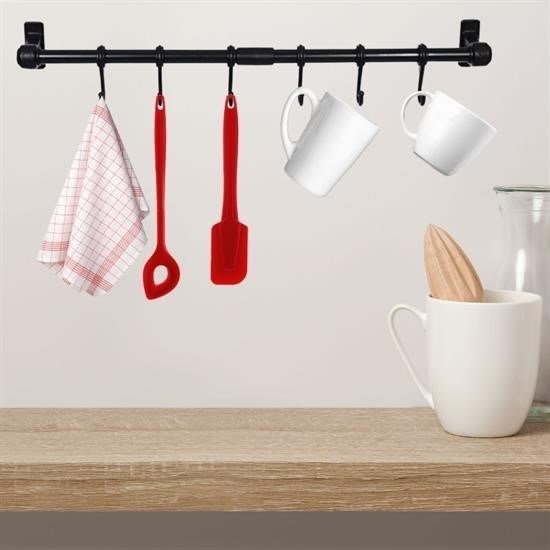shop® Duvara Monte Edilen 6 Kancalı Dekor Kaşıklık ve Kupa Askısı