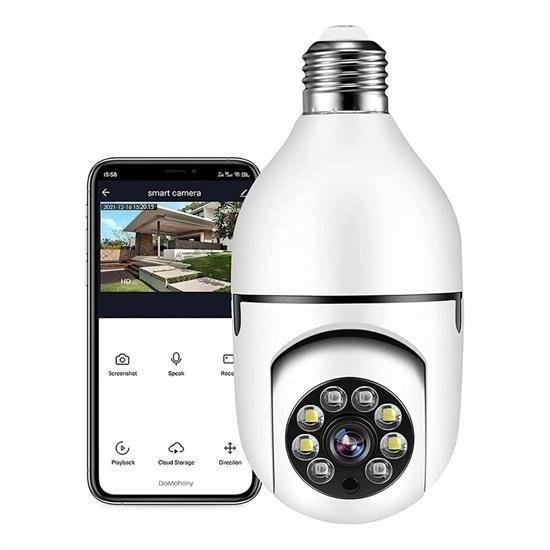 shop® WiFi 360 Panoramik Ampul Kamera Gece Görüş Ses Akıllı Hareket Algılayıcı