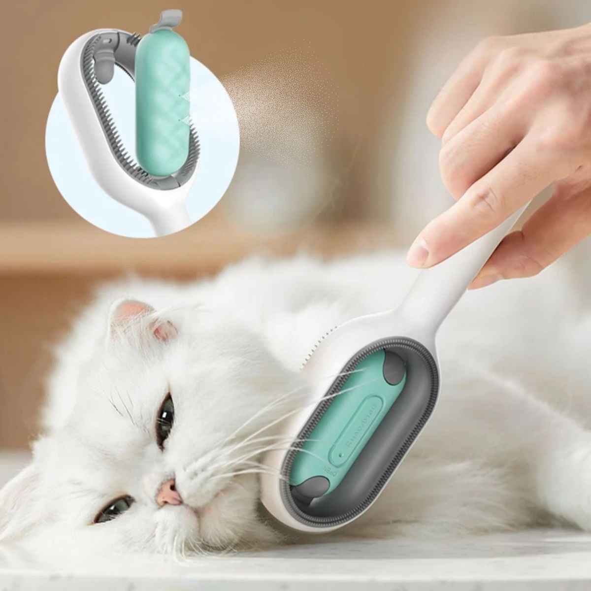 shop® Su Hazneli Kedi ve Köpek Tüyü Toplamama Fırçası Su Hazneli Pet Tarağı