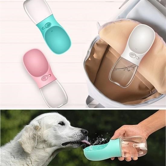 shop® Taşınabilir Evcil Hayvan Suluğu Seyahat Kabı Kilitlenebilen Su Sızdırmaz Kap 350 ml