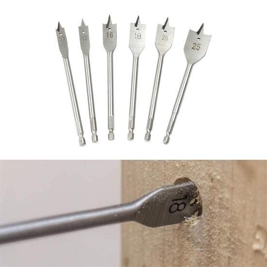 shop® 6 Parça Tahta Ahşap Oyma Yaprak Matkap Ucu Seti