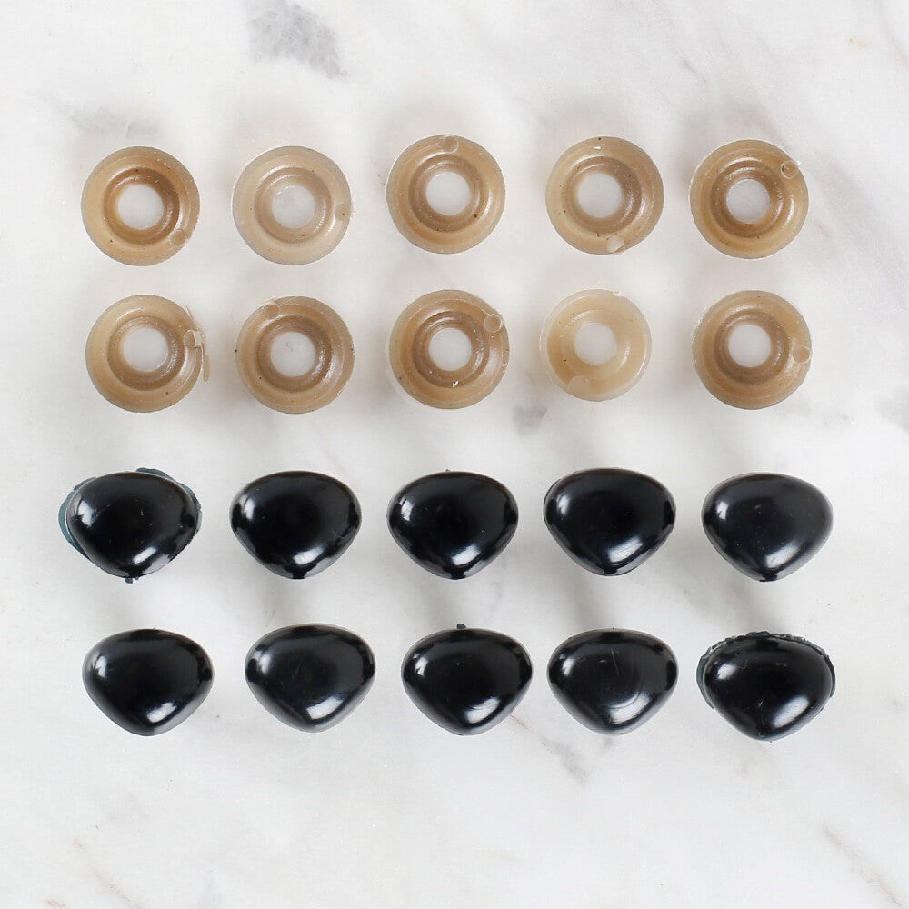 Loren 14 Mm Siyah 10 Adet Amigurumi Burun