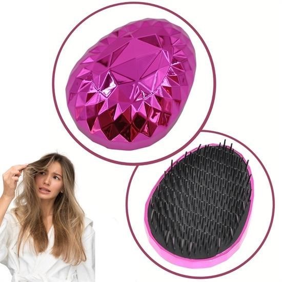 shop® Neon Pembe Düzleştirici Tarak Geniş AralıklıHer Saç Tipine Uygun Fırçalı Saç Düzleştirici