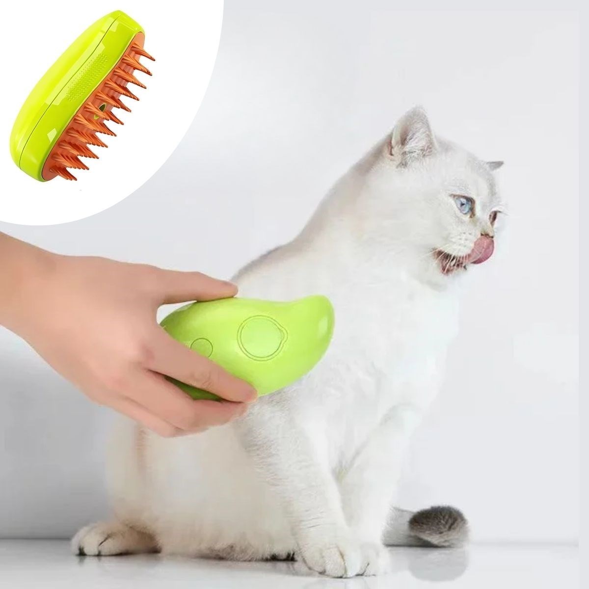 shop® Buharlı Yumuşak Silikon Uçlu Kedi  Köpek Tüy Tarama Tarağı Yıkama Fırçası