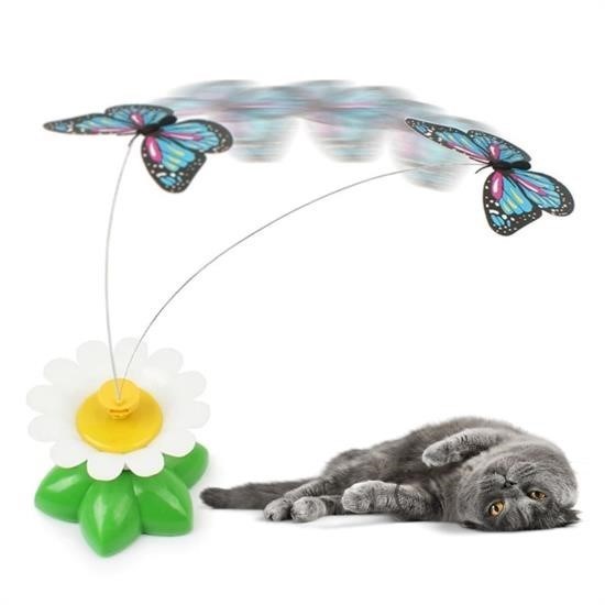 shop® Hareketli Dönen Kelebek - Kedi Oyuncağı ( Pille Çalışır)
