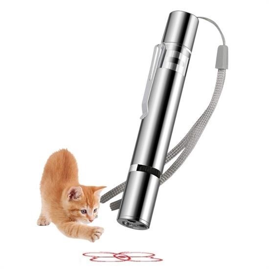 shop® Usb İle Şarj Edilebilen 3In 1 Kırmızı Işık +Beyaz Led Meşale Işık + Uv El Feneri Kedi Lazeri