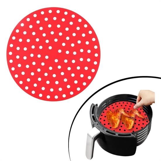  shop® Renkli Isıya Dayanıklı Yıkanılabilir Silikon Fırın Ve Airfryer Yuvarlak Pişirme Matı 20 Cm