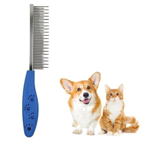 shop® Tüy Açıcı Kedi Köpek Tarağı Tek Taraflı Metal Dişli Evcil Hayvan Bakım Fırçası