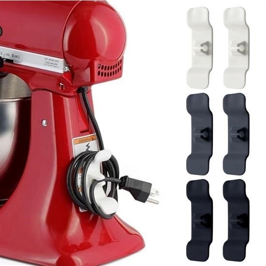 shop 6'lı Pratik Kablo Toparlayıcı Yapışkanlı Klips Mutfak Air Fryer Kettle Kahve Tost Makinası 