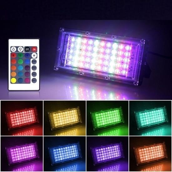 shop® Kumandalı Led Işık Dış Cephe AydınlatmasıÇok Renkli RGBLed Panel Işık PartiLed Aydınlatma