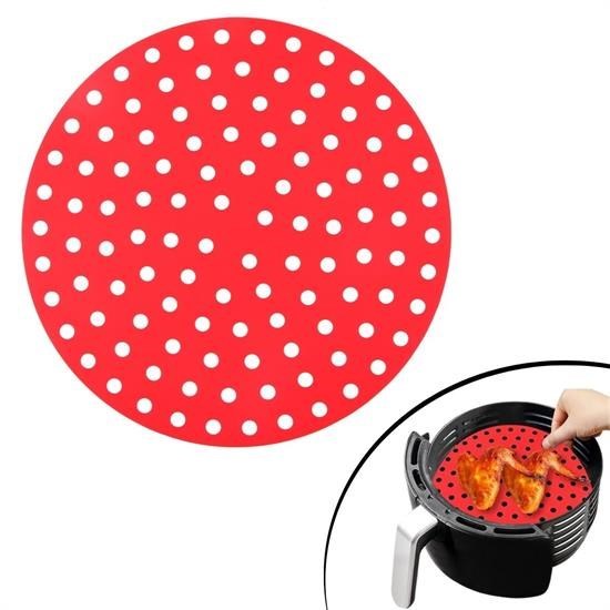  shop® Renkli Isıya Dayanıklı Yıkanılabilir Silikon Fırın Ve Airfryer Yuvarlak Pişirme Matı 23 Cm