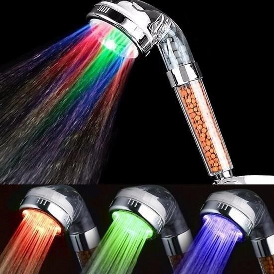 shop® Renk Değiştiren Led Işıklı Su Tasarruflu Basınçlı Duş Başlığı