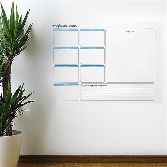 shop® Haftalık Planlayıcı Manyetik Duvar Stickerı Takvim 100 cm x 60 cm